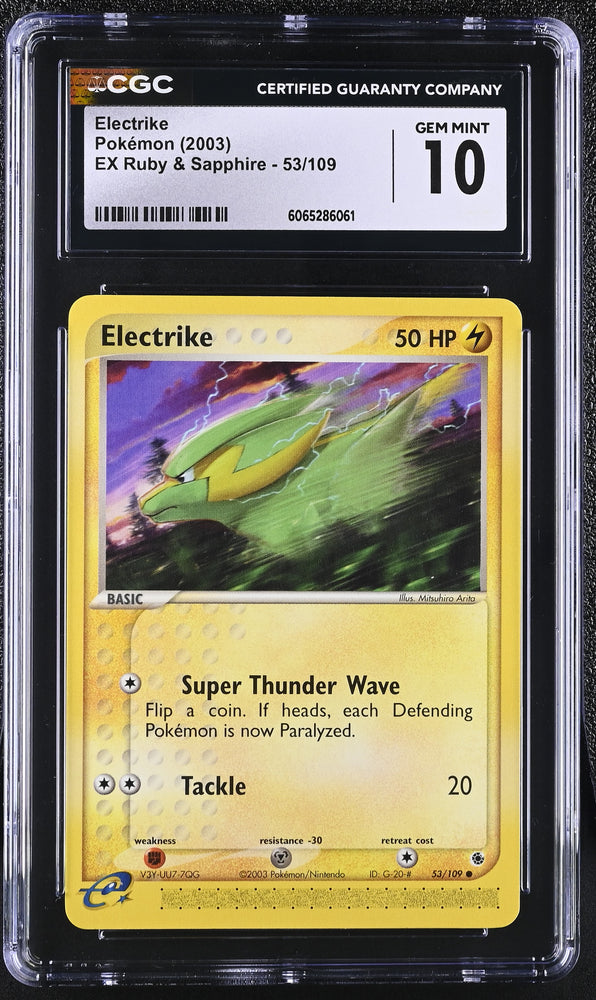Pokemon Electrike EX Ruby & Sapphire 53/109 CGC Gem Mint 10