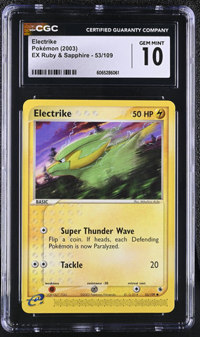 Pokemon Electrike EX Ruby & Sapphire 53/109 CGC Gem Mint 10
