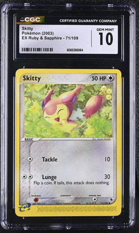 Pokemon Skitty EX Ruby & Sapphire 71/109 CGC Gem Mint 10