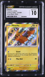 Pokemon Pikachu Shiny Rare ??POP 151?? Paldean Fates 131/091 CGC Gem Mint 10