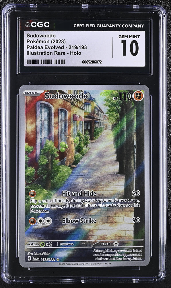 Pokemon Sudowoodo Illustration Rare Holo Paldea Evolved 219/193 CGC Gem Mint 10
