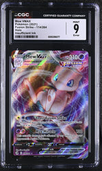 Pokemon Mew VMAX Rare Insufficient Ink Error Fusion Strike 114/264 CGC Mint 9
