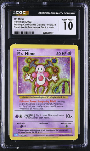 Pokemon Mr. Mime Exclusive Holo 2023 Trading Card Game Classic 013/034 CGC Gem Mint 10