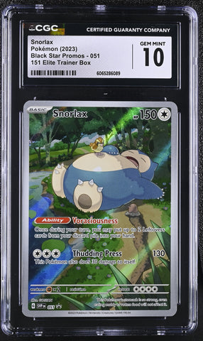 Pokemon Snorlax Full Art Promo 2023 S&V Black Star Promo SVP051 CGC Gem Mint 10