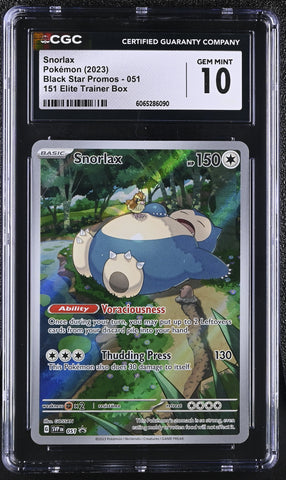 Pokemon Snorlax Full Art Promo 2023 S&V Black Star Promo SVP051 CGC Gem Mint 10