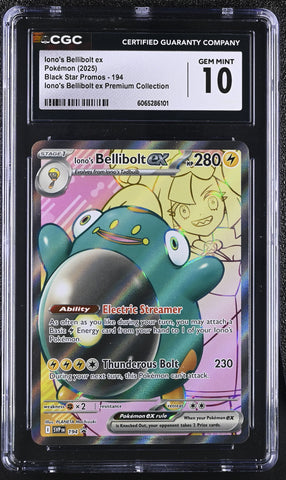 Pokemon Iono's Bellibolt ex Alt Art 2025 S&V Black Star Promo SVP194 CGC Gem Mint 10