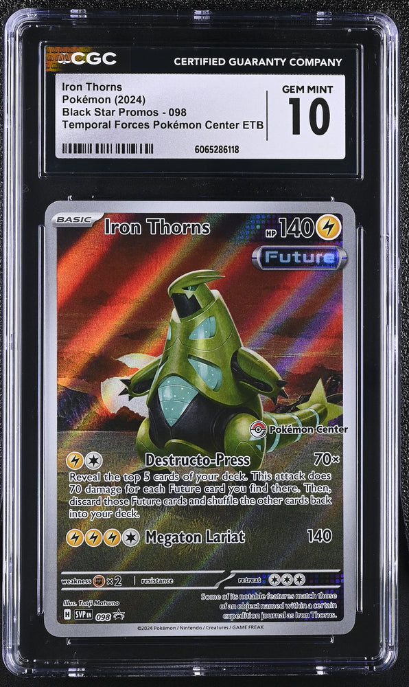 Iron Thorns Pokemon Center Exclusive ??POP 35??Black Star Promo 098 CGC 10