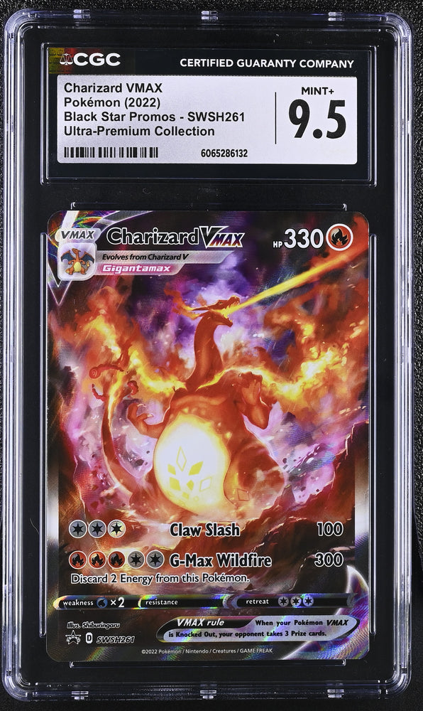 Pokemon Charizard VMAX Full Art Promo 2022 SW&SH Black Star Promo SWSH261 CGC Mint+ 9.5