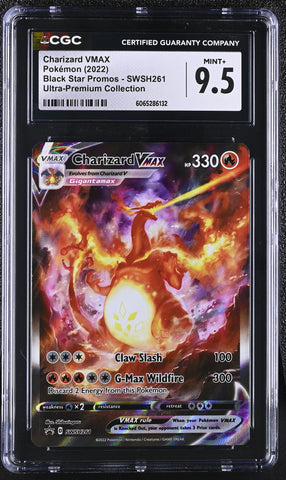 Pokemon Charizard VMAX Full Art Promo 2022 SW&SH Black Star Promo SWSH261 CGC Mint+ 9.5