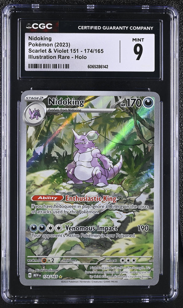 Pokemon Nidoking Illustration Rare Holo 2023 S&V 151 174/165 CGC Mint 9 Pokemon Card