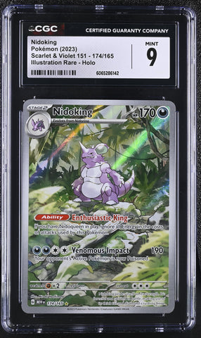 Pokemon Nidoking Illustration Rare Holo 2023 S&V 151 174/165 CGC Mint 9 Pokemon Card