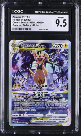 Pokemon Zeraora VSTAR Galarian Gallery Holo 2023 Crown Zenith GG43 CGC Mint+ 9.5