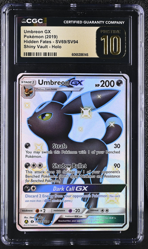 Pokemon Umbreon GX Shiny Vault 🔥POP 106🔥Hidden Fates SV69/SV94 CGC Pristine 10