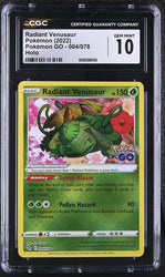 Pokemon Radiant Venusaur Holo 2022 Pokemon GO 004/078 CGC Gem Mint 10
