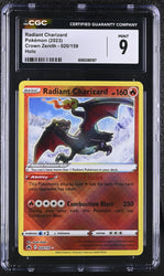 Pokemon Radiant Charizard Holo 2023 SW&SH Crown Zenith 020/159 CGC Mint 9