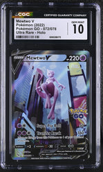 Pokemon Mewtwo V Ultra Rare Holo 2022 Pokemon GO 072/078 CGC Gem Mint 10