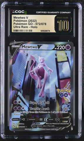 Pokemon Mewtwo V Ultra Rare 🔥POP 98🔥 Holo Pokemon Go 072/078 CGC Pristine 10