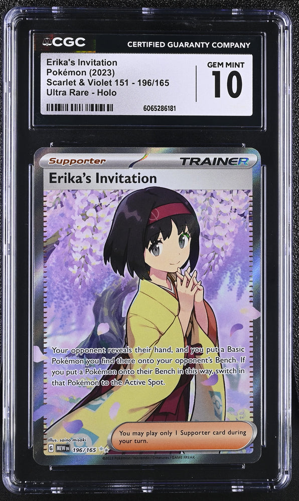 Pokemon Erika's Invitation Ultra Rare Holo 2023 S&V 151 196/165 CGC Gem Mint 10