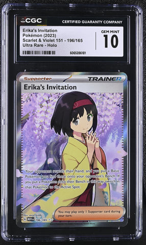 Pokemon Erika's Invitation Ultra Rare Holo 2023 S&V 151 196/165 CGC Gem Mint 10