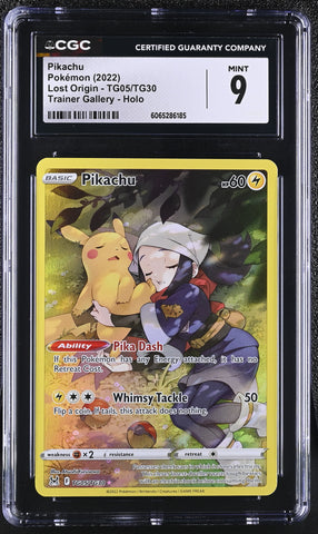 Pokemon Pikachu Trainer Gallery Holo 2022 Lost Origin TG05 CGC Mint 9 Pokemon Card