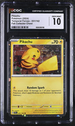 Pokemon Pikachu Exclusive Cosmos Holo 2024 Fall Collectors Chest 051/162 CGC Gem Mint 10