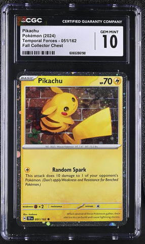Pokemon Pikachu Exclusive Cosmos Holo 2024 Fall Collectors Chest 051/162 CGC Gem Mint 10