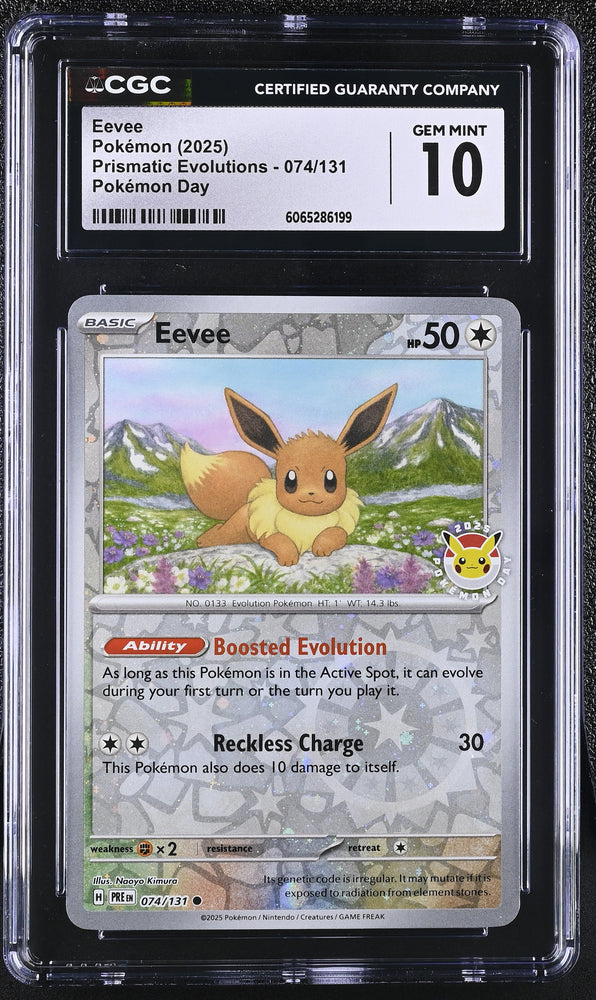 Pokemon Eevee 2025 Pokemon Day Exclusive Stamped Promo 074/131 CGC Gem Mint 10