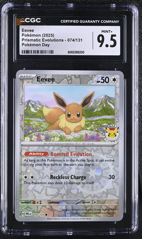 Pokemon Eevee 2025 Pokemon Day Exclusive Stamped Promo 074/131 CGC Mint+ 9.5