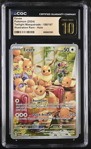 Pokemon Eevee??POP 109??Twilight Masquerade 188/167 CGC Pristine 10