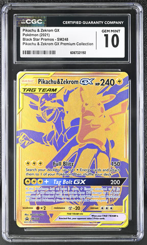 Pokemon Pikachu & Zekrom GX Tag Team Premium Collection Promo SM248 CGC 10