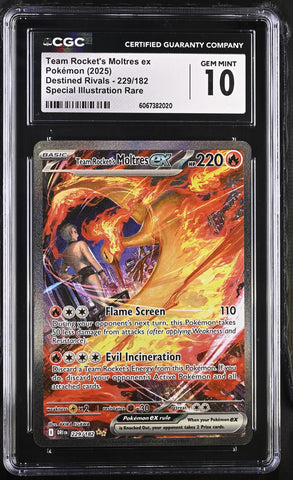 Pokemon Team Rocket's Moltres ex Illustration Rare 229/182 CGC Gem Mint 10