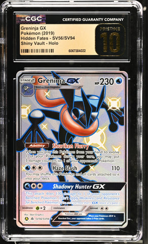 Pokemon Greninja GX ??POP 69??Shiny Vault Hidden Fates SV56/SV94 CGC Pristine 10