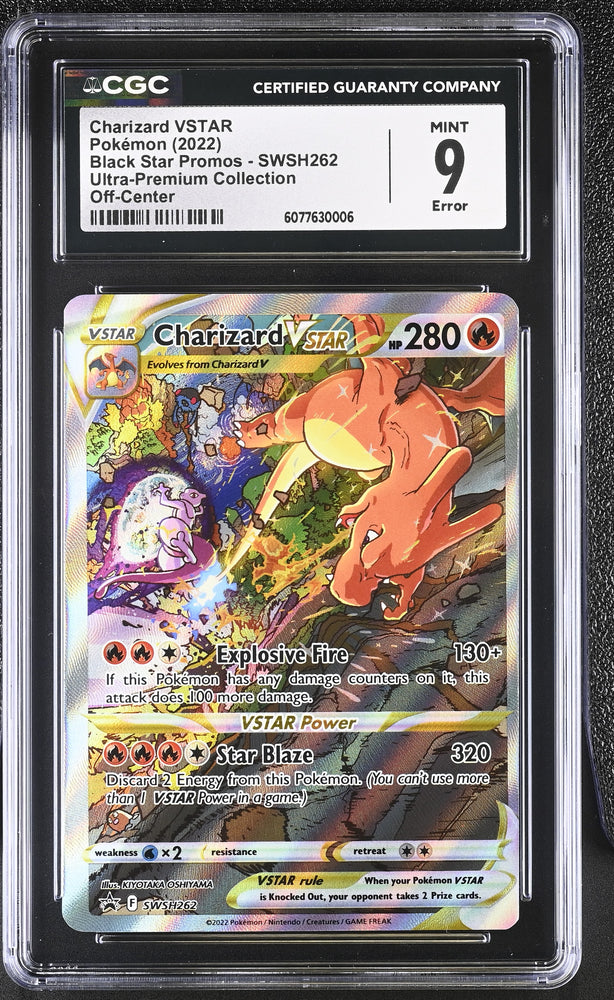 Pokemon Charizard VStar Rare Off-Center Error UPC Promo SWSH262 CGC Mint 9