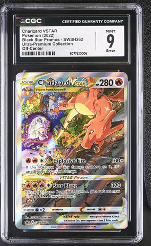Pokemon Charizard VStar Rare Off-Center Error UPC Promo SWSH262 CGC Mint 9