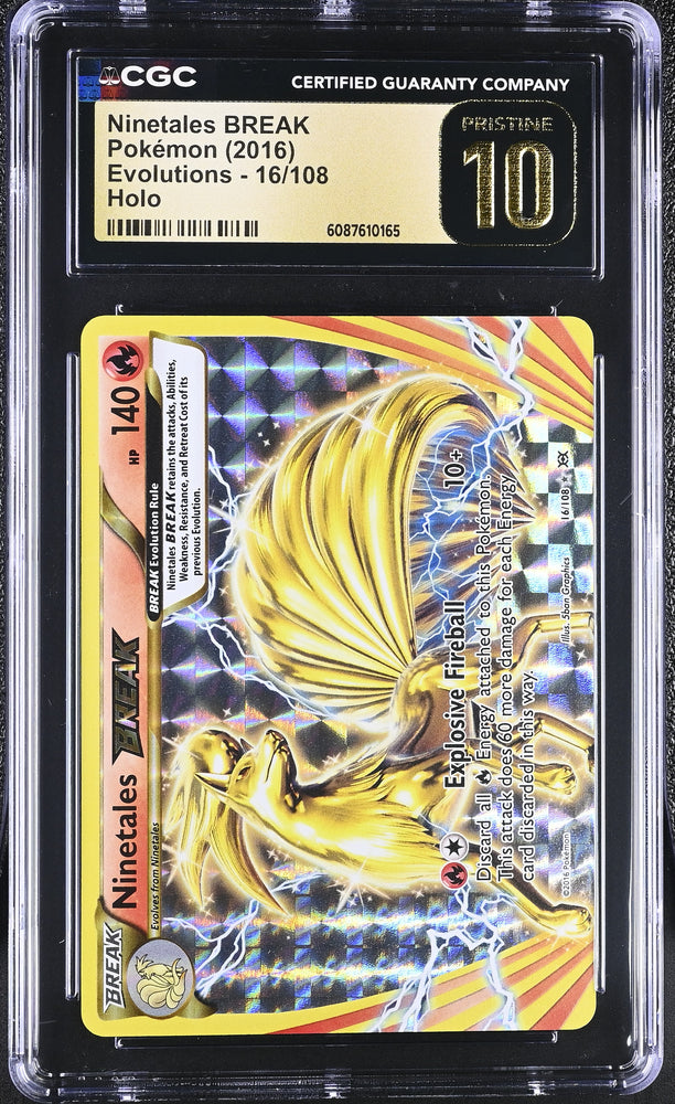 Pokemon Ninetales Break Holo ??POP 15??Evolutions 16/108 CGC Pristine 10