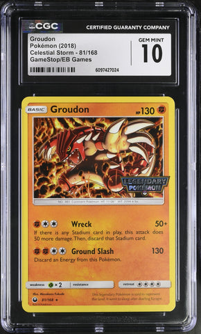 Pokemon Groudon Gamestop/EB Games Exclusive Stamped 81/168 CGC 10 🔥POP 5🔥