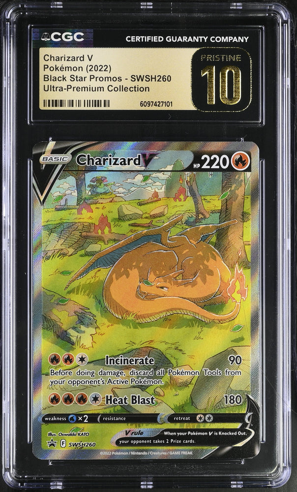 Pokemon Charizard V 🔥POP 84🔥 Black Star Promo SWSH260 CGC Pristine 10