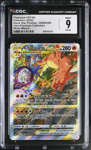 Pokemon Charizard VStar Rare Miscut Error UPC Promo SWSH262 CGC Mint 9