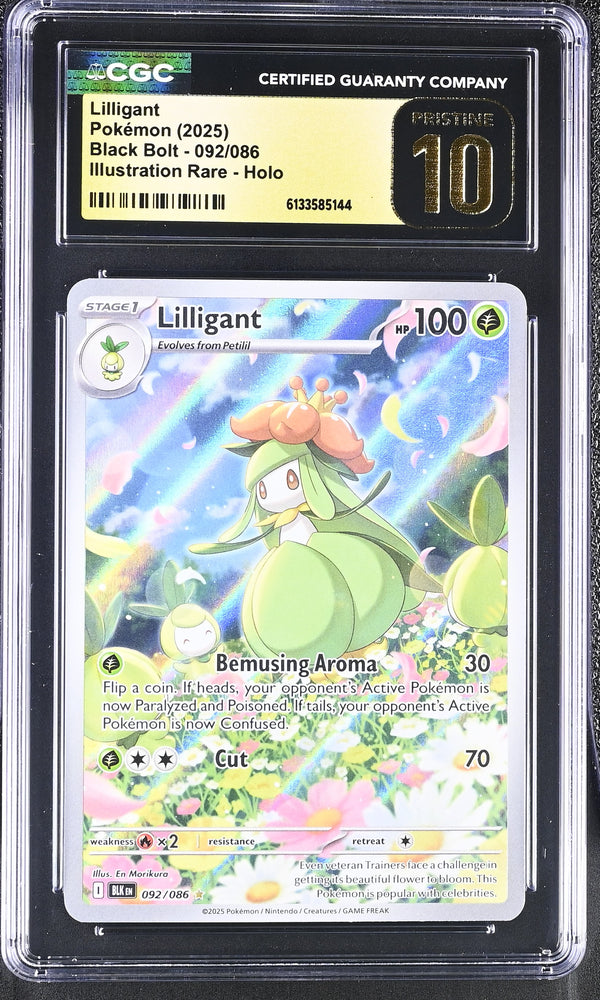 Pokemon Lilligant Illustration Rare Black Bolt 092/086 CGC Pristine 10 🔥POP 1🔥