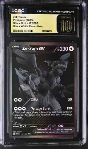 Pokemon Zekrom ex Black Bolt 172/086 CGC Pristine 10 🔥POP 41🔥