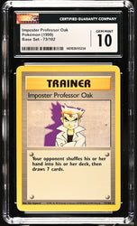 CGC 10 - 1999 Base Set Imposter Professor Oak 73/102 RARE Pokemon Card