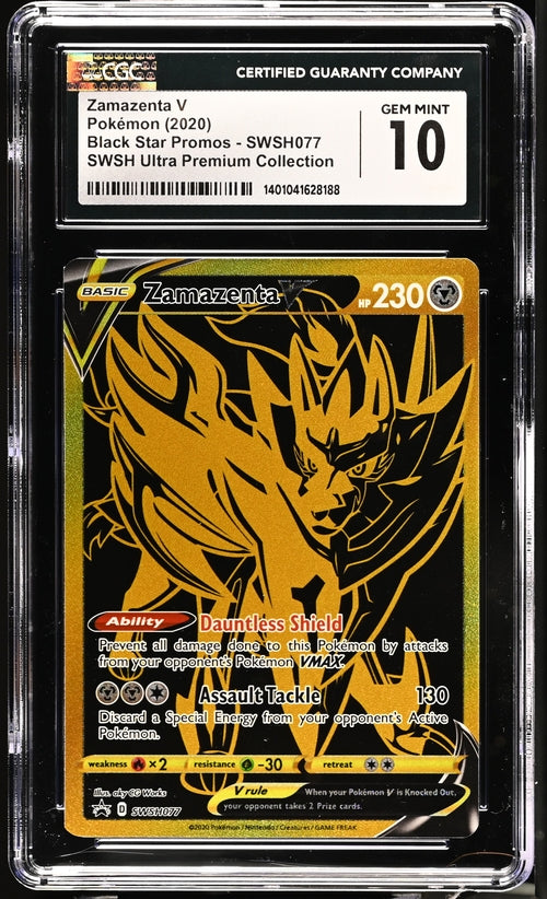 CGC 10 - 2020 PROMO Zamazenta V SWSH077 FULL ART HOLO Pokemon Card