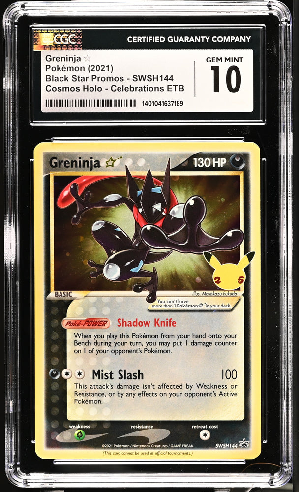 Pokemon Greninja Gold Star Promo 144 25th Anniversary Stamped CGC 10 Gem Mint Pokemon Card