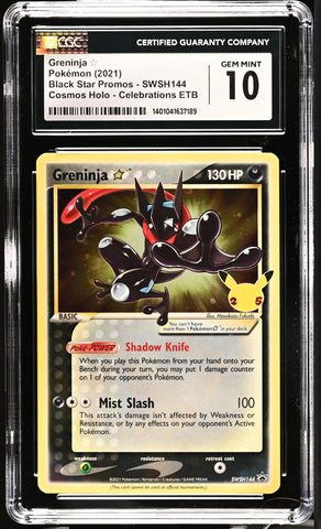 Pokemon Greninja Gold Star Promo 144 25th Anniversary Stamped CGC 10 Gem Mint Pokemon Card
