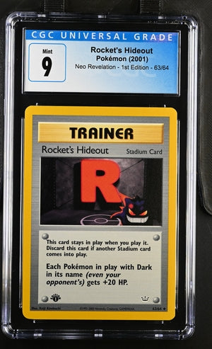 Pokemon Rocket's Hideout Neo Revelation - 1st Ed. 63/64 CGC Mint 9