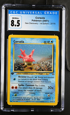 Pokemon Corsola Neo Discovery - 1st Ed. 37/75 CGC Nm/mint+ 8.5