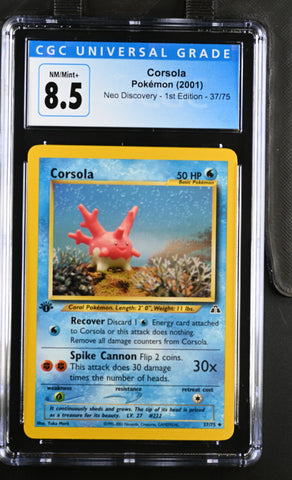 Pokemon Corsola Neo Discovery - 1st Ed. 37/75 CGC Nm/mint+ 8.5