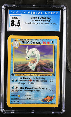 Pokemon Misty's Dewgong Gym Challenge - 1st Ed. 54/132 CGC Nm/mint+ 8.5