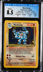 Pokemon 1st Edition Base Set Machamp Holo Swirl 8/102 - CGC 8.5 NM/MT+ w/ Sub-Grades