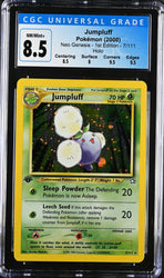 CGC 8.5 NM/MT+ - 2000 Neo Genesis Jumpluff 7/111 1ST EDITION HOLO